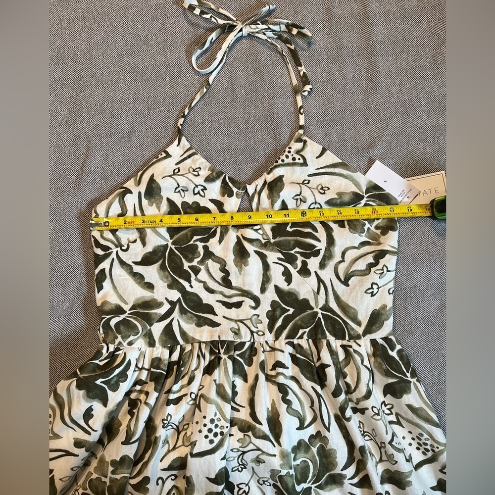 NWT 1. State Keyhole Halter Maxi Dress in Floral Sea Spray Green - Picture 5 of 16